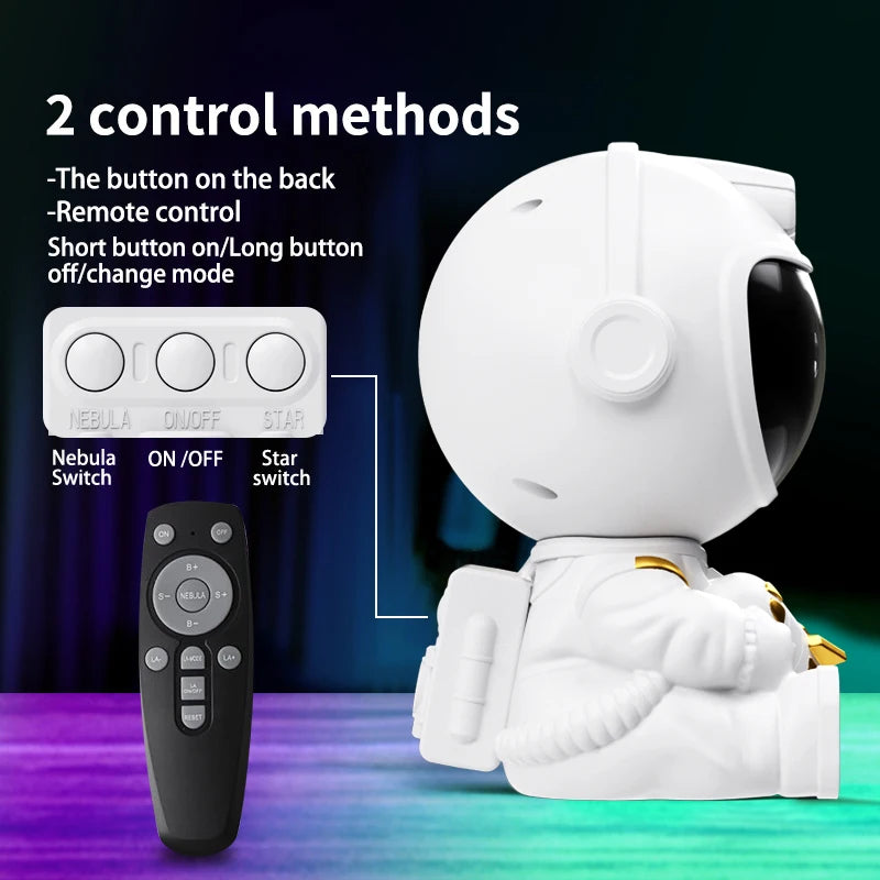 LED Galaxy Projector Starry Sky Astronaut Room Decor Lamp
