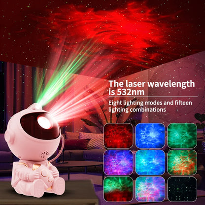 LED Galaxy Projector Starry Sky Astronaut Room Decor Lamp