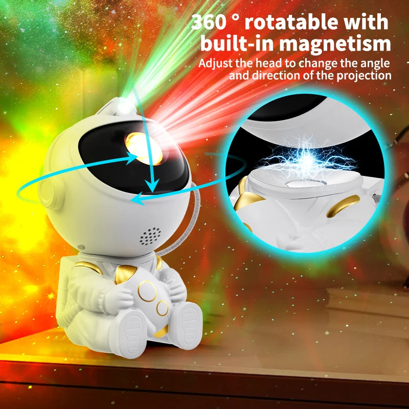 LED Galaxy Projector Starry Sky Astronaut Room Decor Lamp