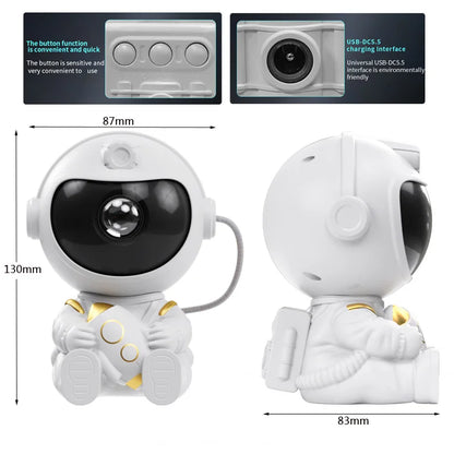 LED Galaxy Projector Starry Sky Astronaut Room Decor Lamp