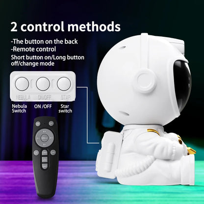 LED Galaxy Projector Starry Sky Astronaut Room Decor Lamp